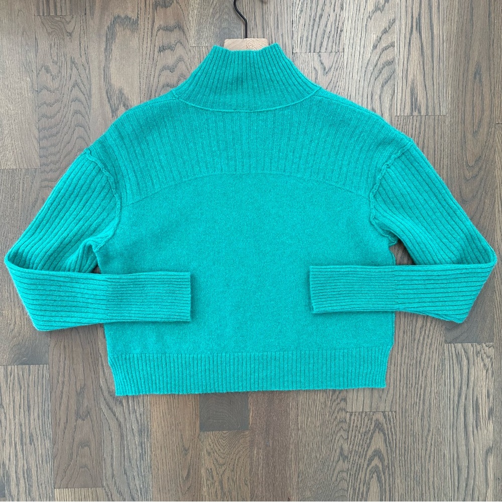 Free People Aubrey Cashmere Crop Turtleneck Sweater in Emerald Green Size Small - Picture 7 of 7